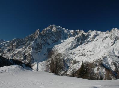 The Monte Bianco as seen from the guidance plaque