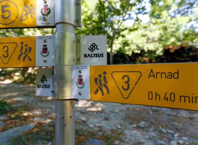 Signs for the Cammino Balteo path