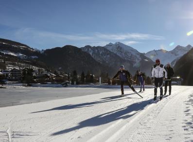 Cross-country skiing in Brusson