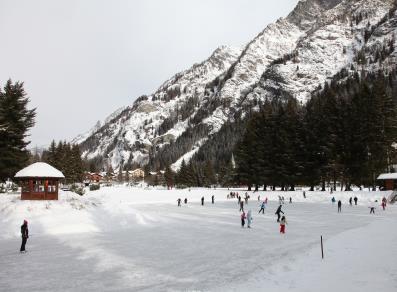 The ice-skating rink on the Gover lake