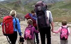 Family hiking 
