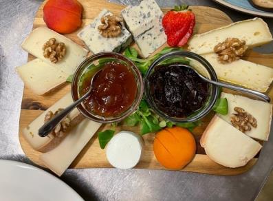 Platter of cheeses from the region 