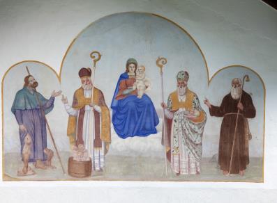 Champorcher - fresco of the chapel in the village of Outre l'Eve