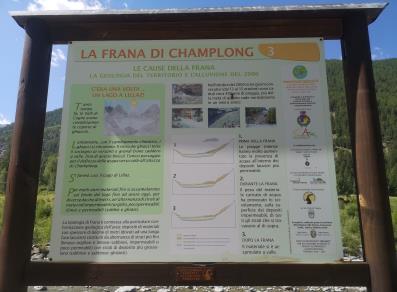 Frana di Champlong - cartello descrittivo