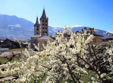 bell towers of the cathedral of Aosta