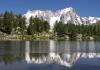 The Grandes Jorasses reflected in the Arpy lake