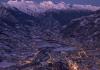 Panorama di Aosta in notturna