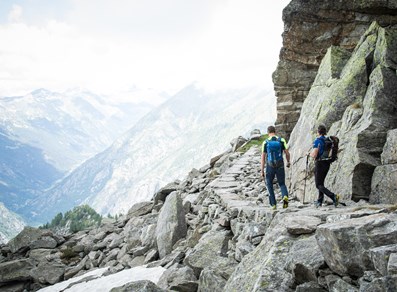 Hikers to the Colle della Vecchia