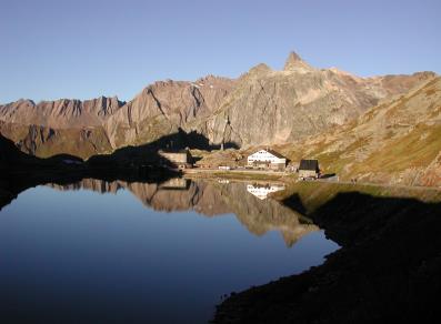 The Great St. Bernard Pass and the lake