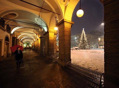 Chanoux square during Christmas holidays